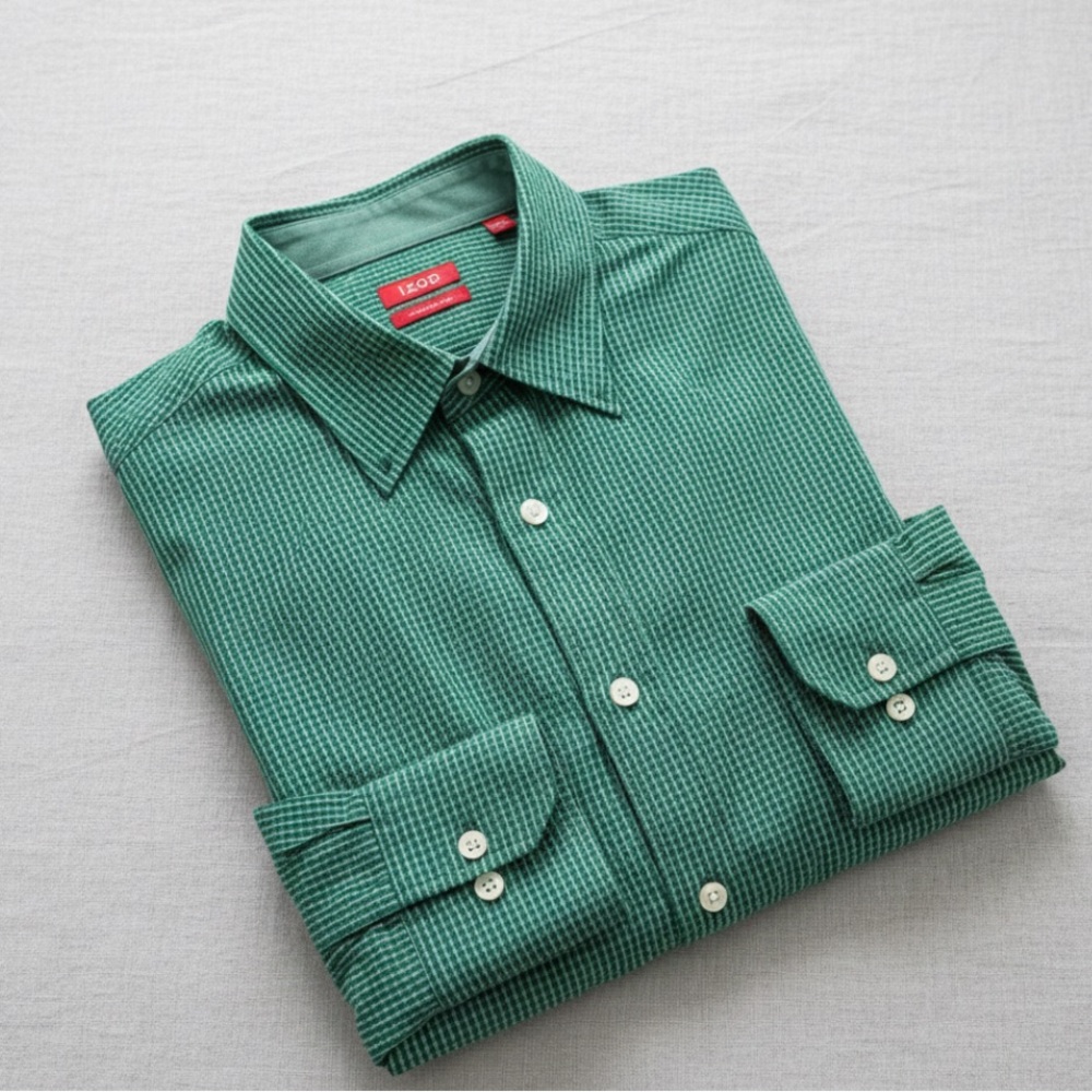 Izod Green Men’s Casual Button Down Shirt